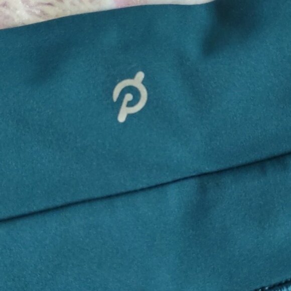 Peloton Teal Blue Green Yoga Waistband Back Pocket Activewear Gym Capri Large - Picture 10 of 10